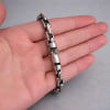 Bracciale da uomo in catena color argento navy con chiusura a fibbia