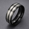 Bague homme titane noir brossé personnalisable
