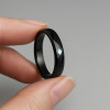 Gepersonaliseerde damesring, gefacetteerde zwarte keramische ring