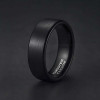 Bague personnalisee alliance tungstene noir mat brosse