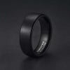 Bague personnalisee alliance tungstene noir mat brosse