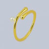 Bague argent ouverte minimaliste plaqué or perles d'eau douce
