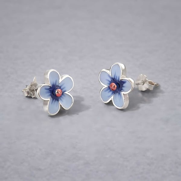 Boucles d'oreilles clous argent fleur