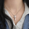 Pendentif homme croix tungstene finition polie