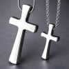 Pendentif homme croix tungstene finition polie