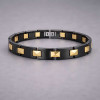 Bracciale da donna in ceramica nera con placca in oro