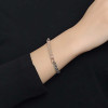 Bracelet couple personnalisable gourmette chaine acier zirconium