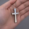 Pendentif homme croix tungstene finition polie