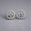 Pendientes de Engranaje de Plata