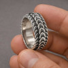 Men's Steel Ring with Oxidized Scale Finish