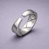 Bague ouverte homme acier tressee