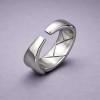 Bague ouverte homme acier tressee