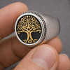 Bague homme acier chevaliere arbre de vie celtique