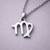Collana da uomo in argento con zodiaco Vergine