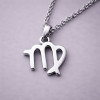 Sterling Silver Virgo zodiac pendant necklace