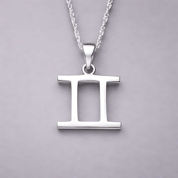 Ciondolo da uomo Collana zodiacale in argento Gemelli