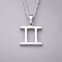 Pendentif homme Collier argent zodiaque Gemeaux