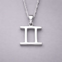 Pendentif homme Collier argent zodiaque Gemeaux