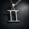 Sterling Silver Gemini zodiac pendant necklace