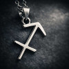 Collana da uomo in argento con ciondolo zodiacale Sagittario