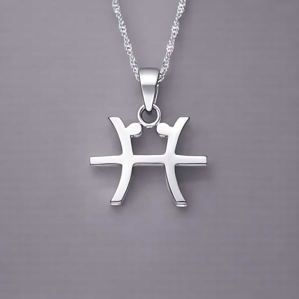 Sterling Silver pisces zodiac pendant necklace