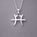 Collana da uomo in argento zodiaco Pesci con pendente