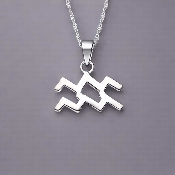 Ciondolo da uomo Collana zodiacale in argento Acquario