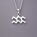 Collana Zodiacale Acquario in Argento 925 da Uomo – Simbolo astrologico e stile senza tempo