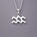Pendentif homme Collier argent zodiaque Verseau