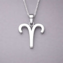 Colgante de collar de plata con el signo del zodiaco Aries