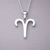 Aries zodiac silver necklace pendant