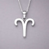 Colgante de collar de plata con el signo del zodiaco Aries