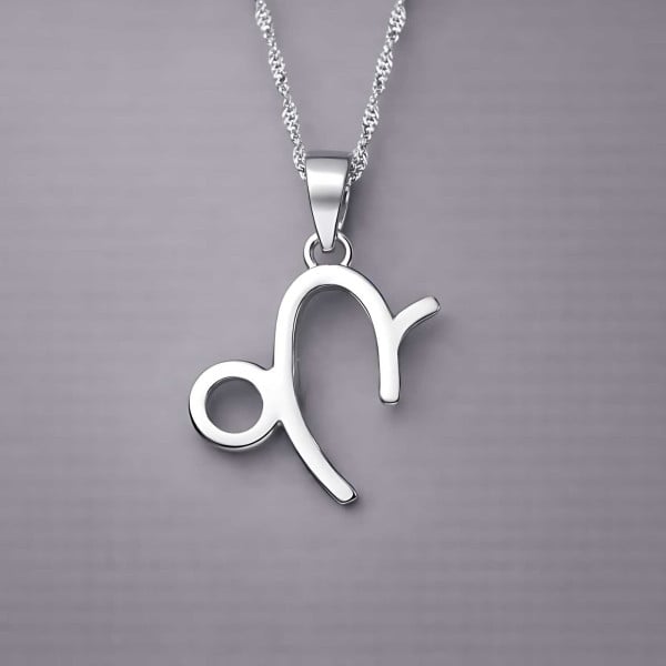 Collana da uomo in argento con zodiaco Capricorno