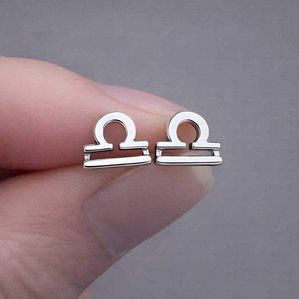 Orecchini in argento 925 segni zodiacali Bilancia