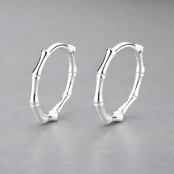 Boucles d'oreille argent homme femme creoles martele