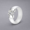 Bague ceramique polie serti zirconium