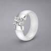 Bague ceramique polie serti zirconium