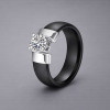 Bague ceramique polie serti zirconium