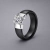 Bague ceramique polie serti zirconium