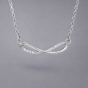 Pendentif collier chaine argent symbole infini zirconium