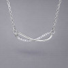 Colgante de cadena de plata con símbolo de infinito de circonitas
