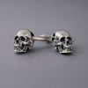 Boucles d'oreilles homme creoles tete de mort argent