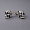 Boucles d'oreilles homme creoles tete de mort argent
