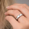 Blanc Bague tungstène alliance 4mm lisse