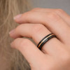 8mm Bague personnalisee alliance tungstene brosse rainure