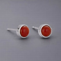 Pendientes de plata con ónix rojo para hombre y mujer.