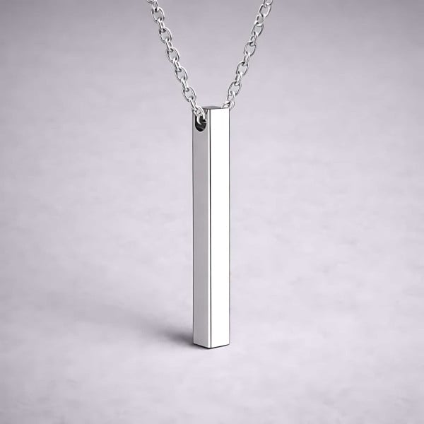 Pendentif personnalise homme collier Acier barre noir personnaliser