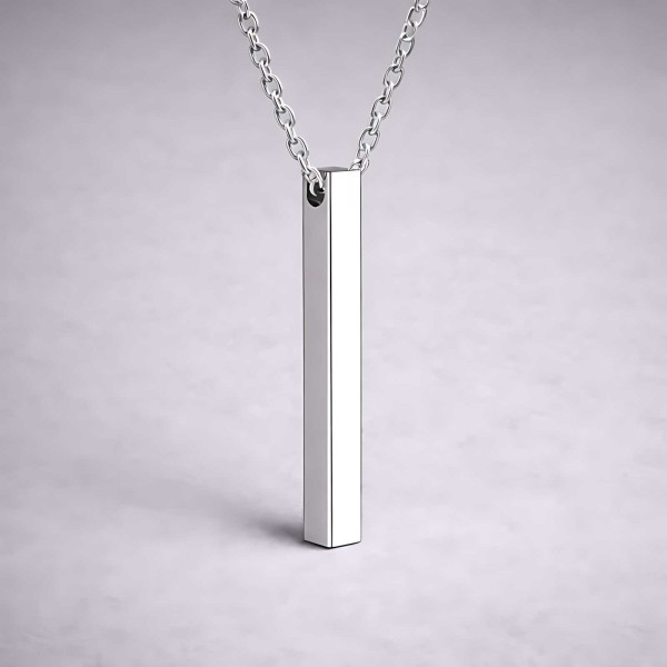 Pendentif personnalise homme collier Acier barre noir personnaliser