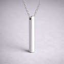 Pendentif personnalise homme collier Acier barre noir personnaliser