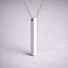 Pendentif personnalise homme collier Acier barre noir personnaliser